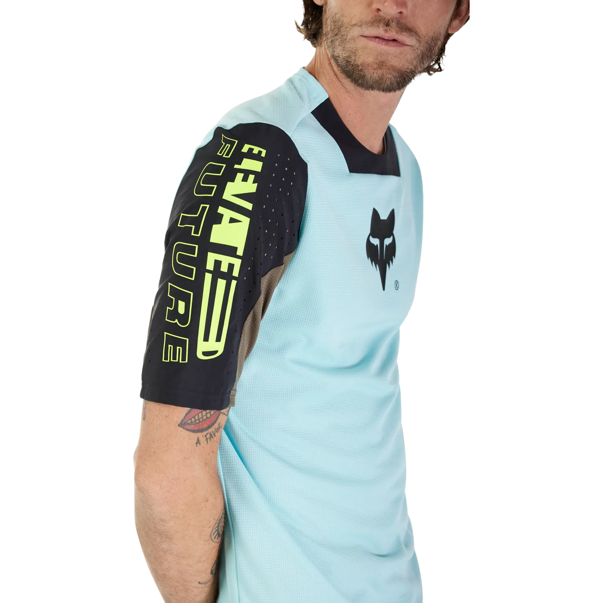 חולצת רכיבה קצרה FOX Racing Defend Elevated Light Blue - FOX