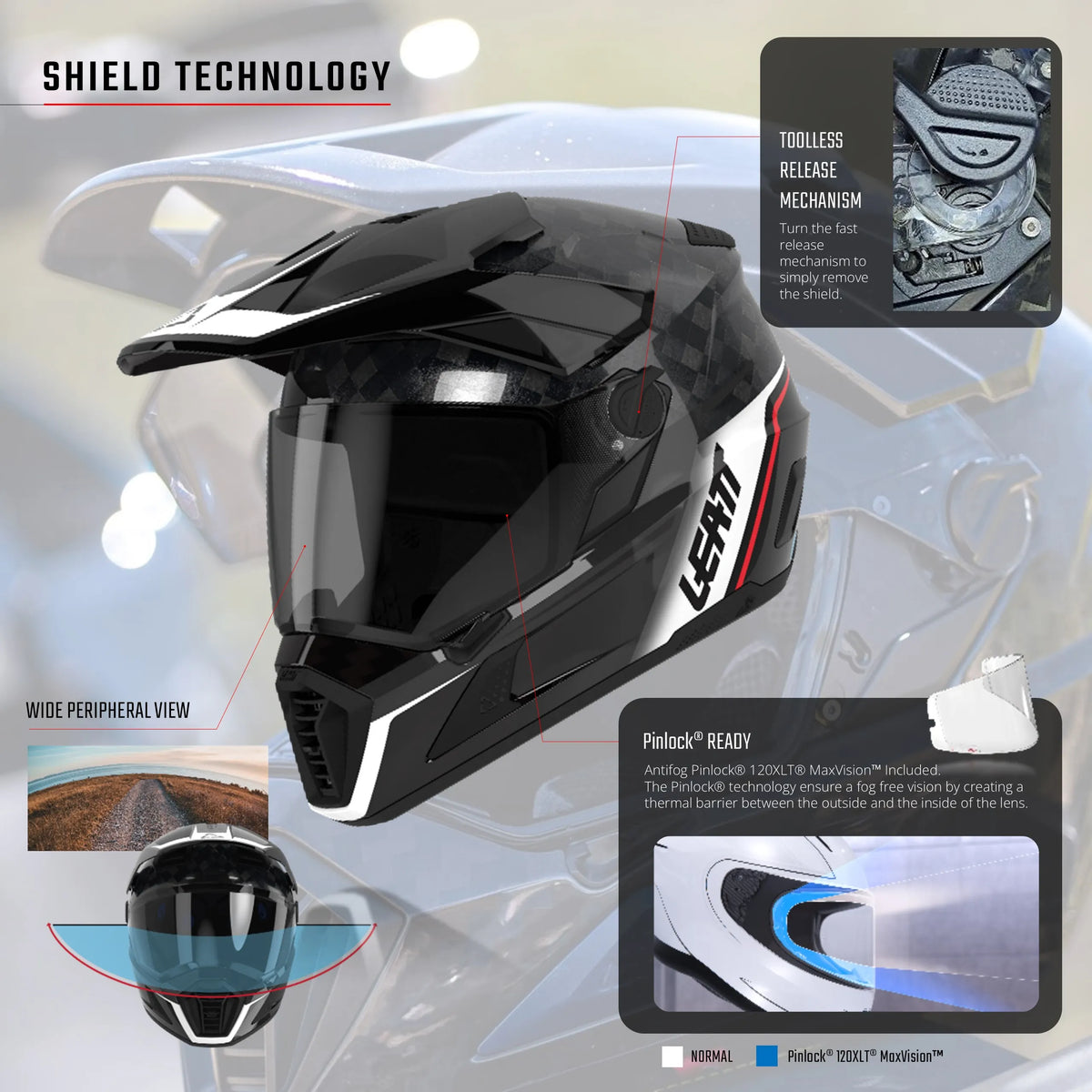 קסדת אדוונצ'ר Leatt ADV 8.5 + משקף 4.5 | Stealth - Leatt