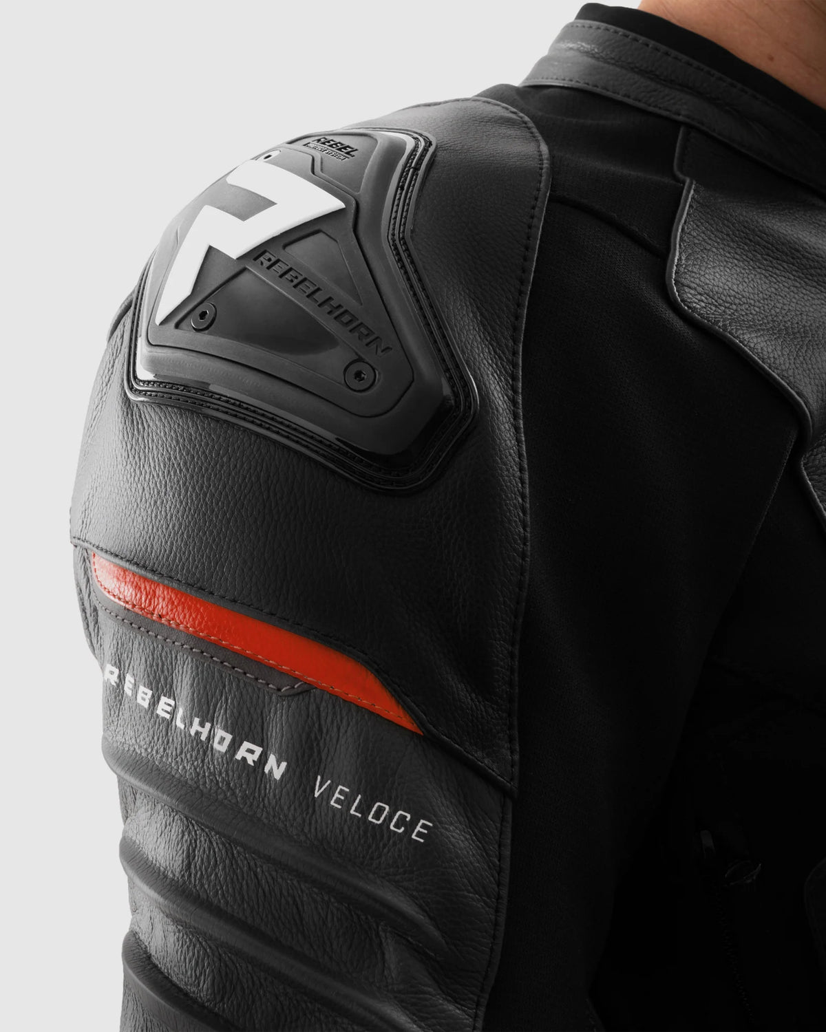 Rebelhorn VELOCE LEATHER מעיל רכיבה שחור/אפור - REBELHORN