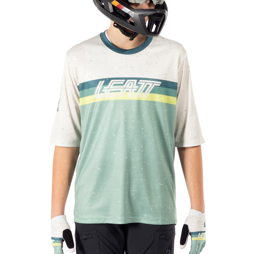 חולצת רכיבה קצרה ילדים MTB Enduro 3.0 Pistachio - Leatt