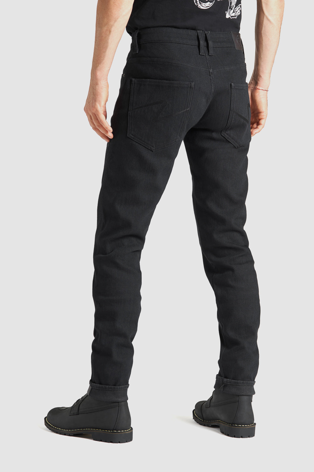 ג'ינס רכיבה Steel Jeans AA - Single Layer Black - PANDO MOTO